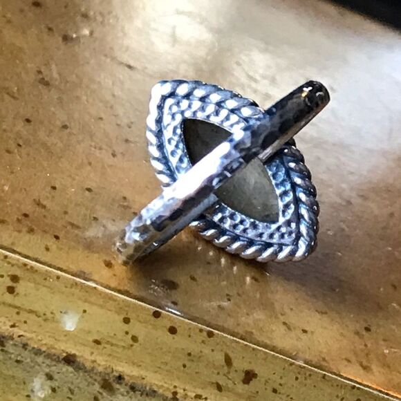 Natural Labradorite Sterling Silver Solitaire Ring Size 7 - Picture 7 of 9